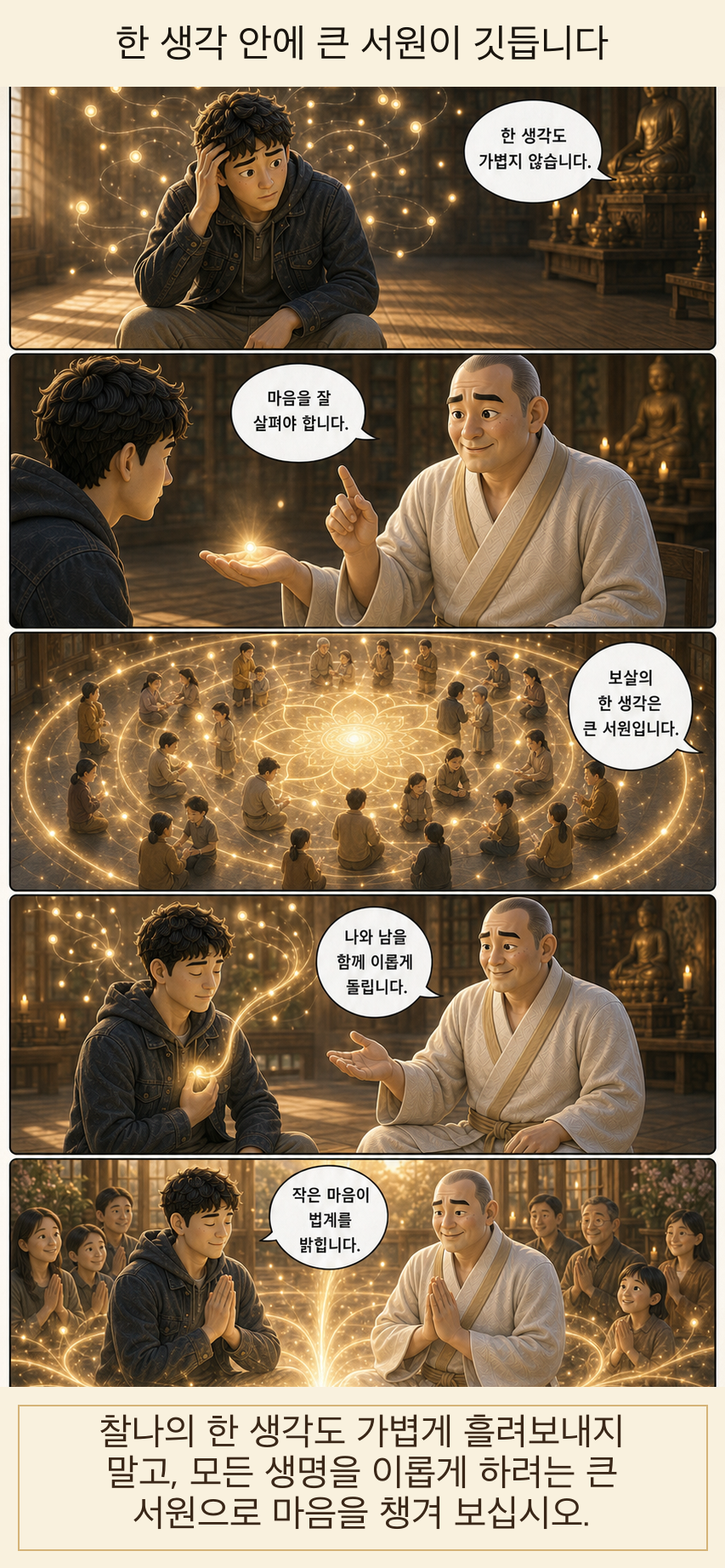 한 생각 안에 큰 서원이 깃듭니다 카툰