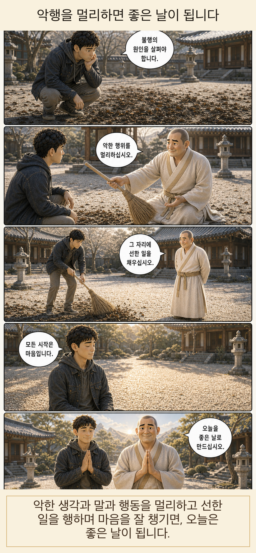 악행을 멀리하면 좋은 날이 됩니다 카툰
