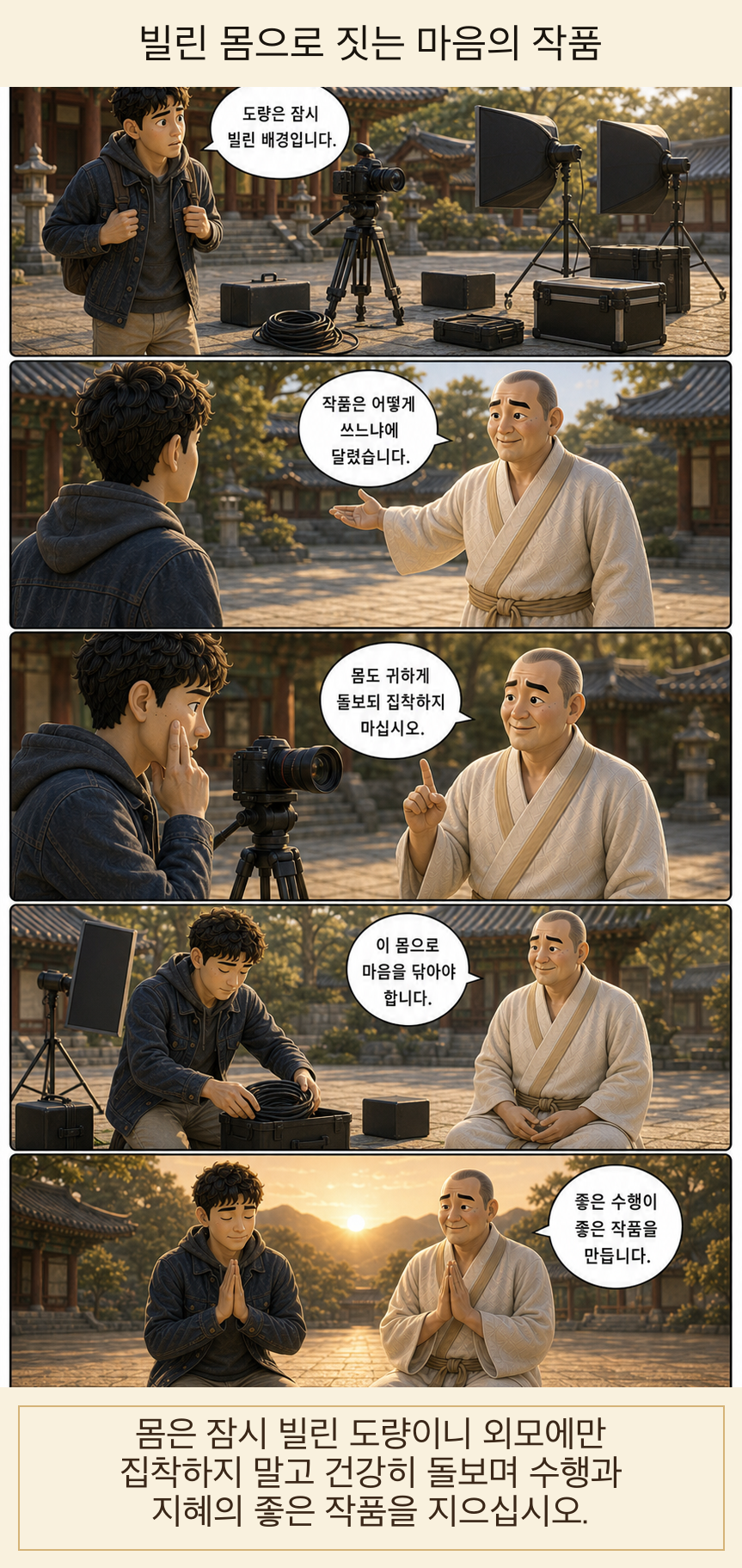 빌린 몸으로 짓는 마음의 작품 카툰