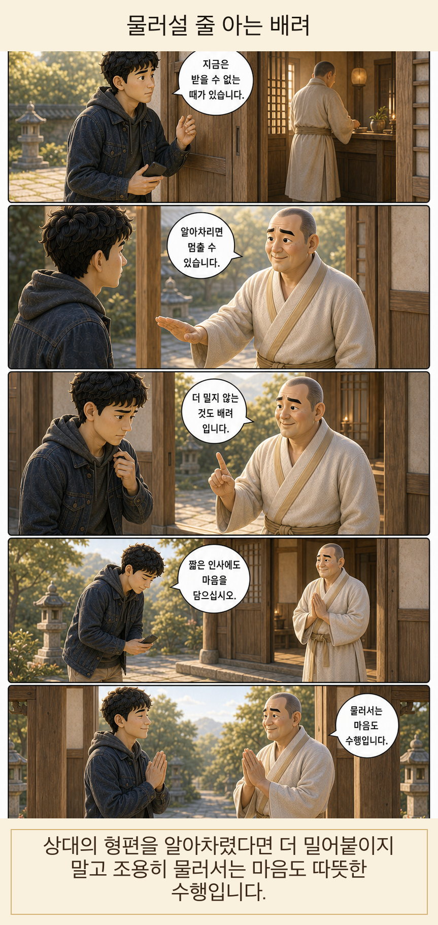 물러설 줄 아는 배려 카툰