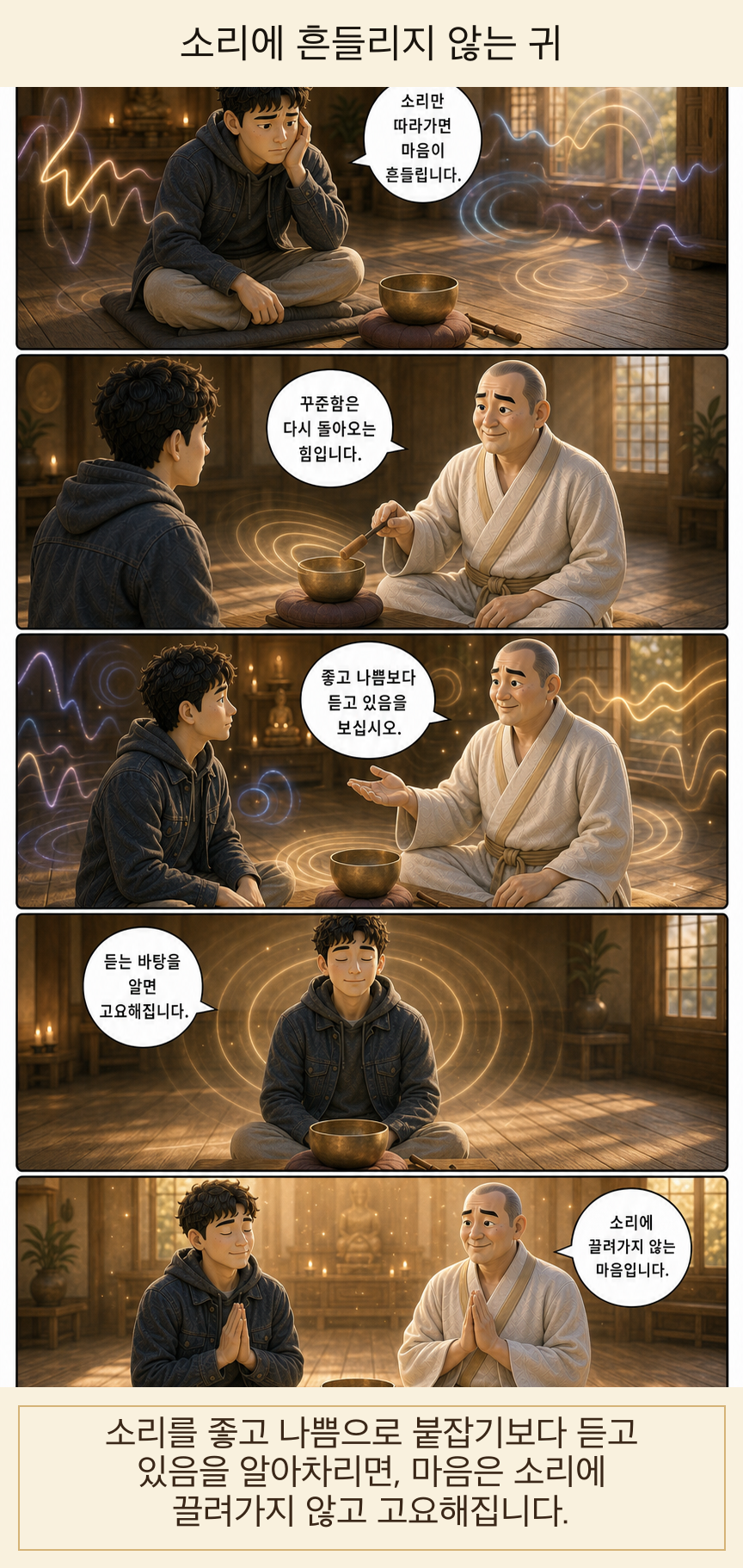 소리에 흔들리지 않는 귀 카툰