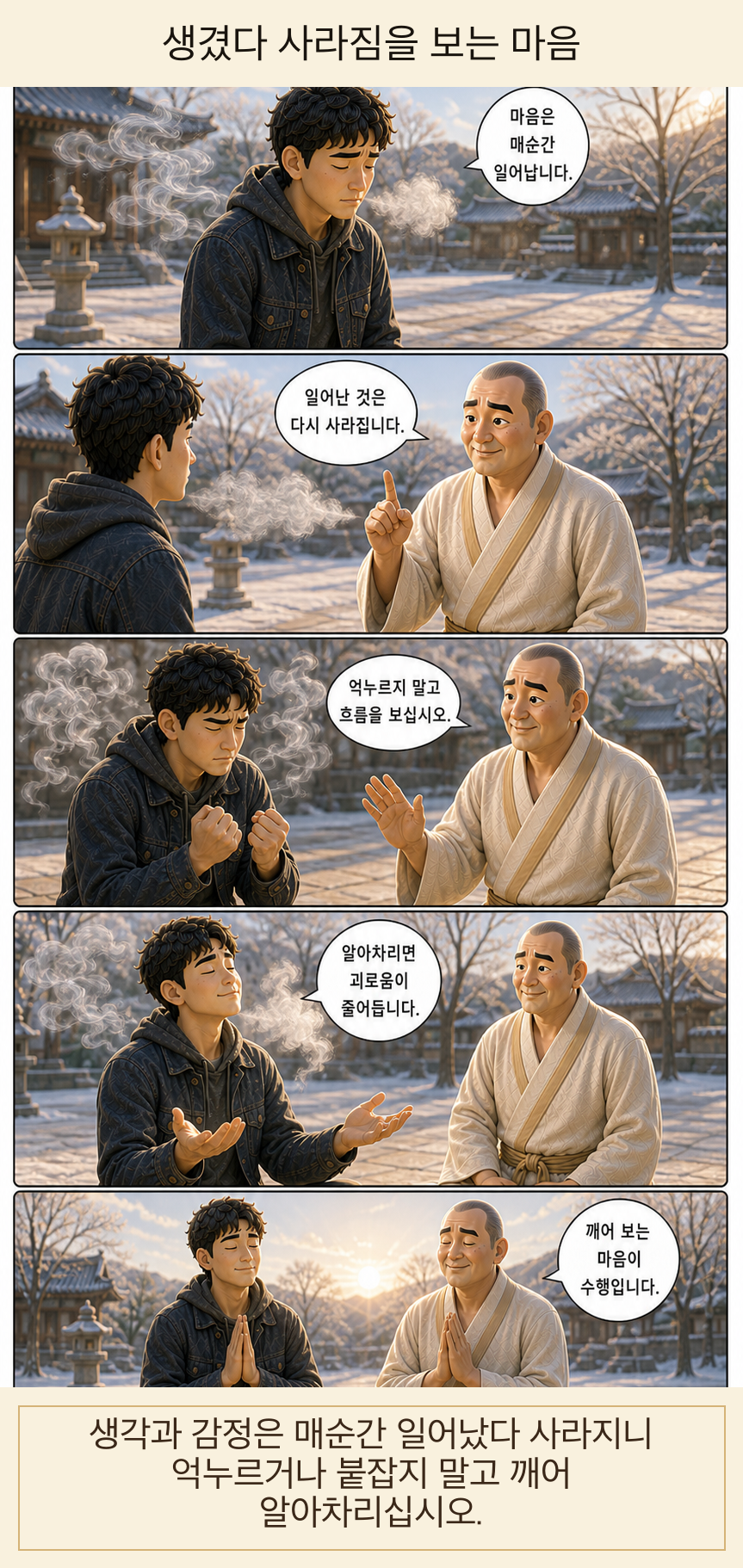 생겼다 사라짐을 보는 마음 카툰