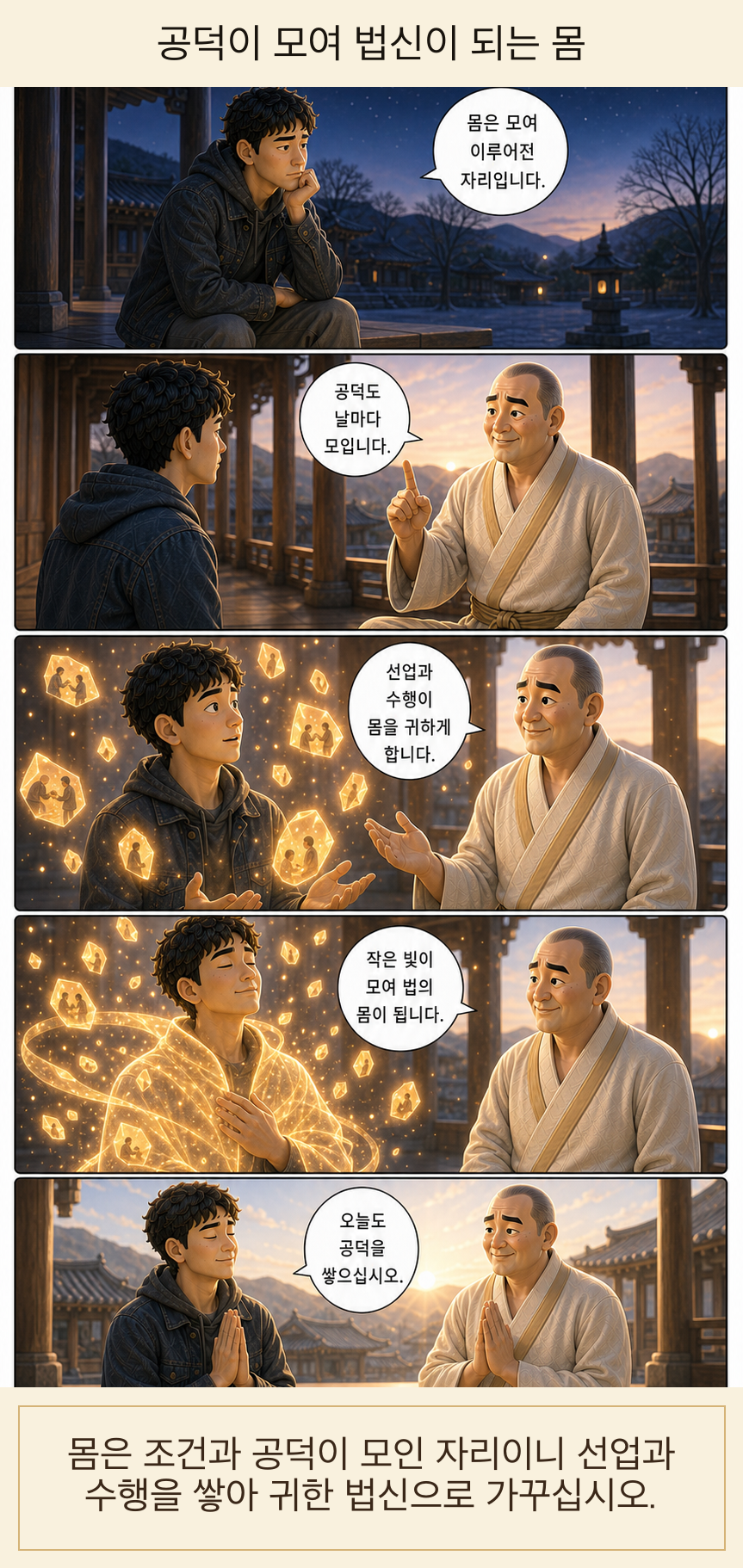 공덕이 모여 법신이 되는 몸 카툰