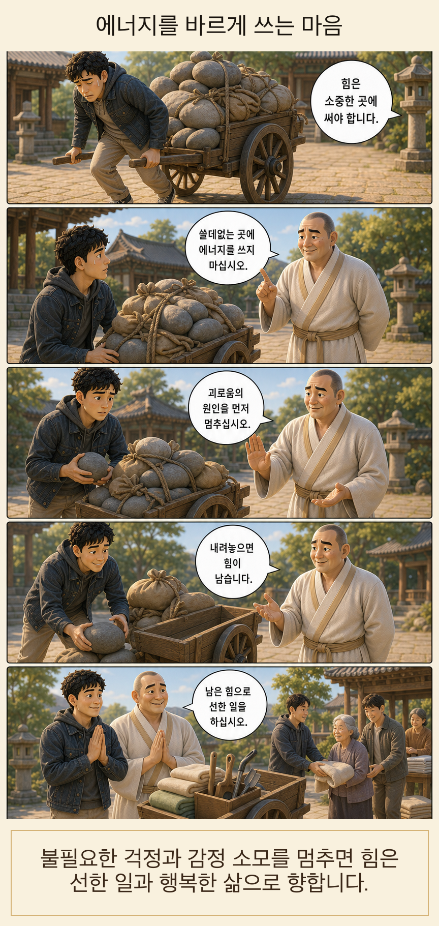 에너지를 바르게 쓰는 마음 카툰