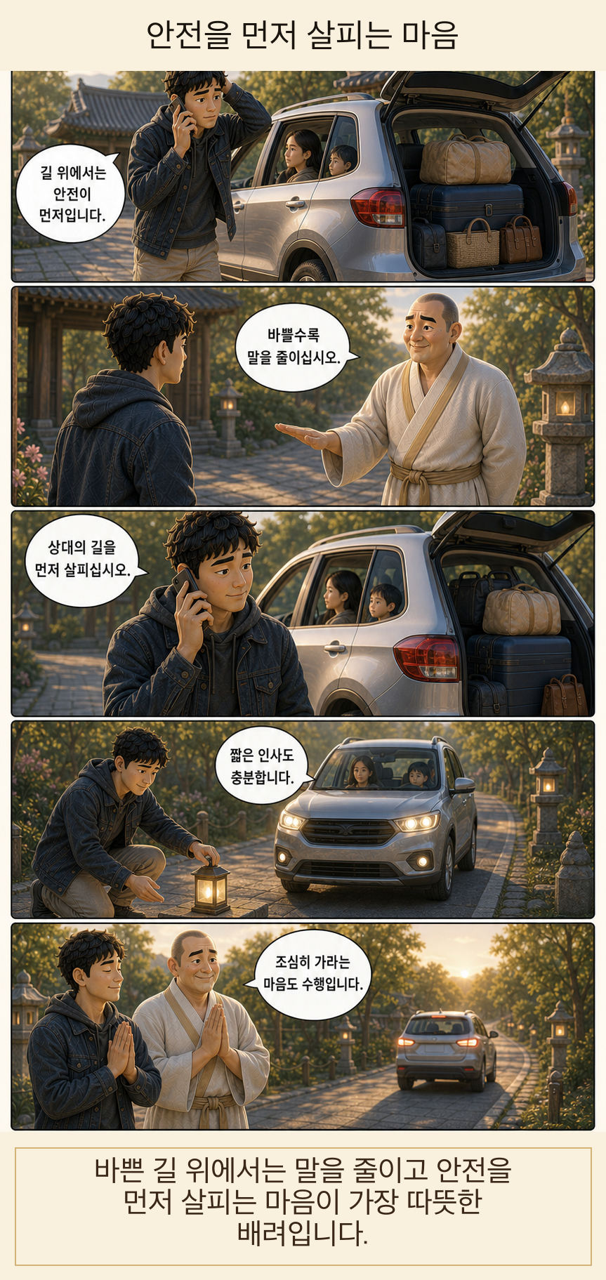 안전을 먼저 살피는 마음 카툰