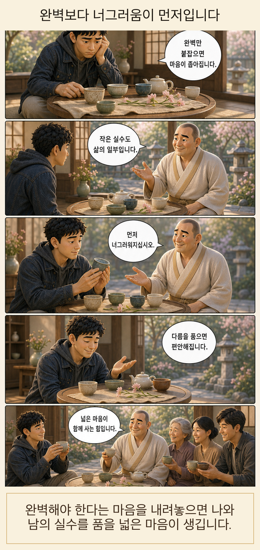 완벽보다 너그러움이 먼저입니다 카툰