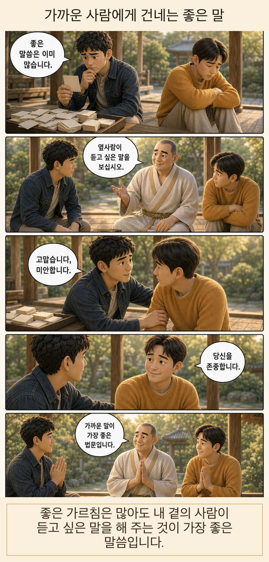 가까운 사람에게 건네는 좋은 말 카툰