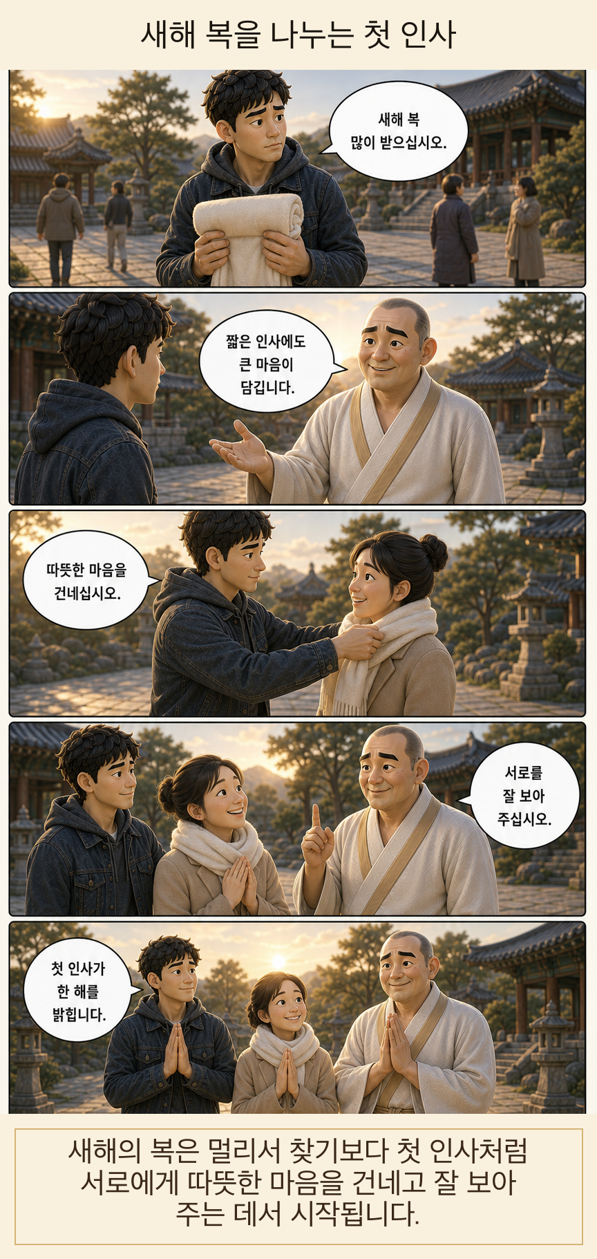 새해 복을 나누는 첫 인사 카툰