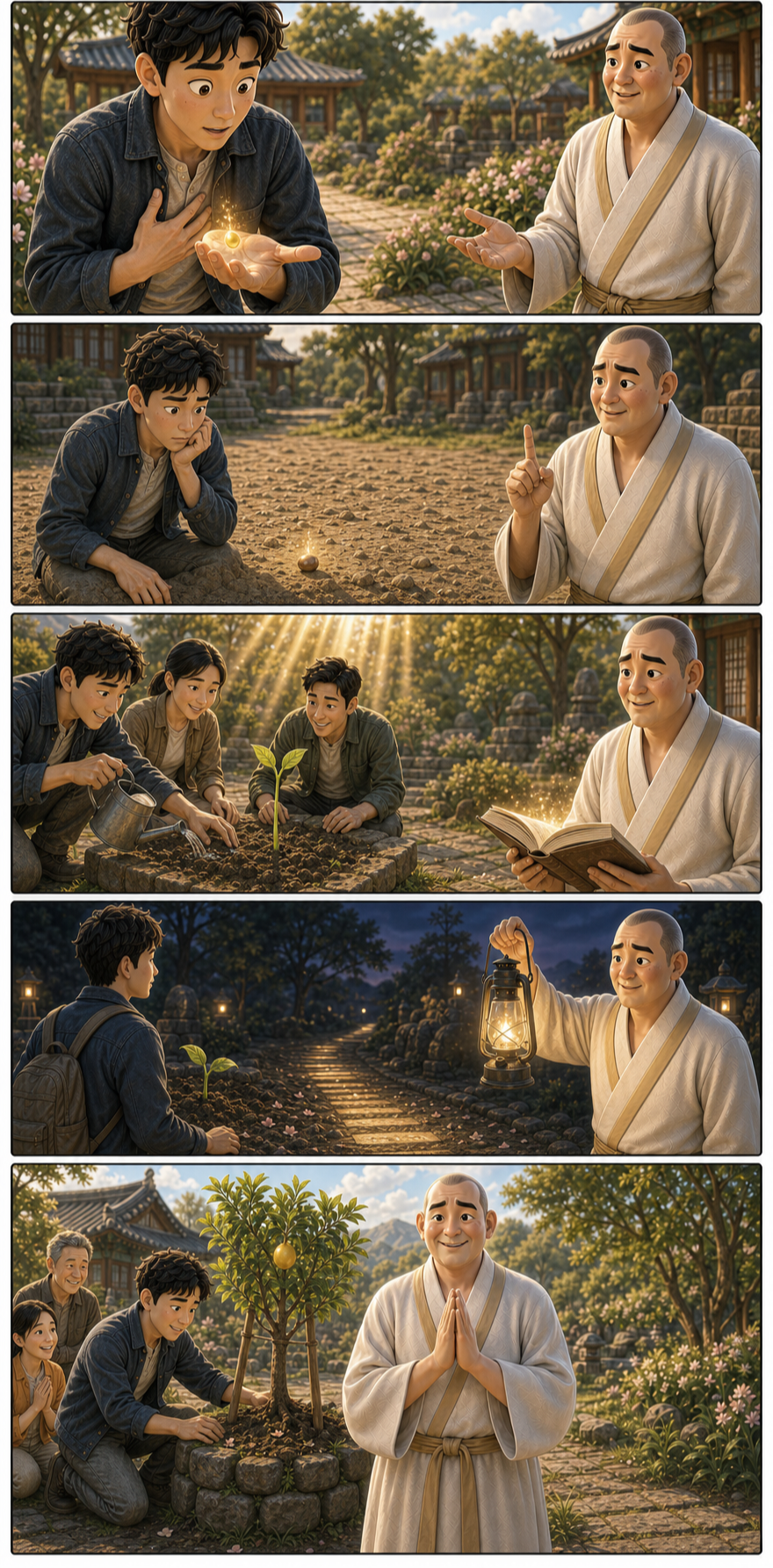 깨달음의 씨앗은 좋은 인연 속에서 자랍니다 카툰