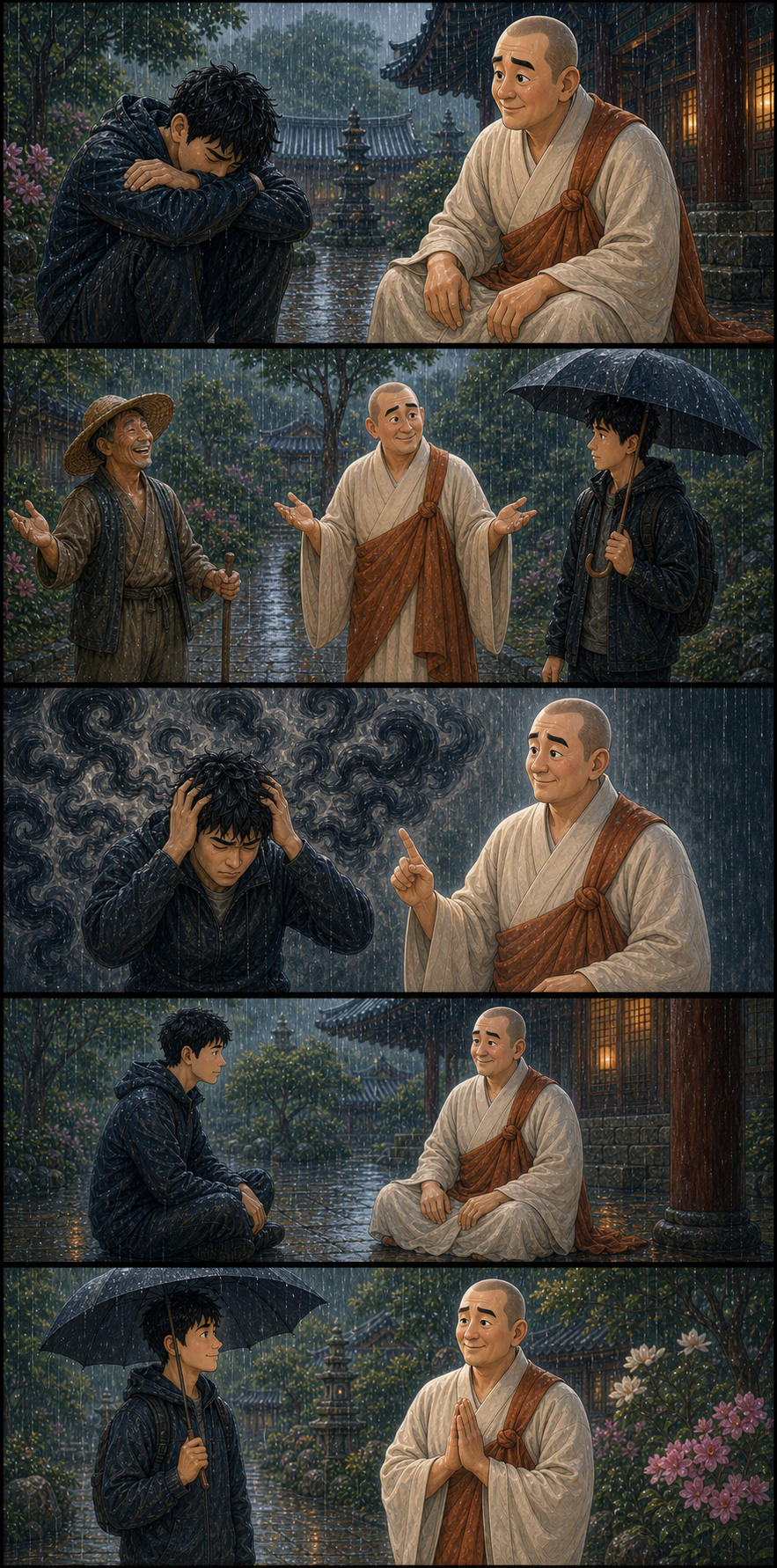 만법은 한가한데 사람이 스스로 요란합니다 카툰