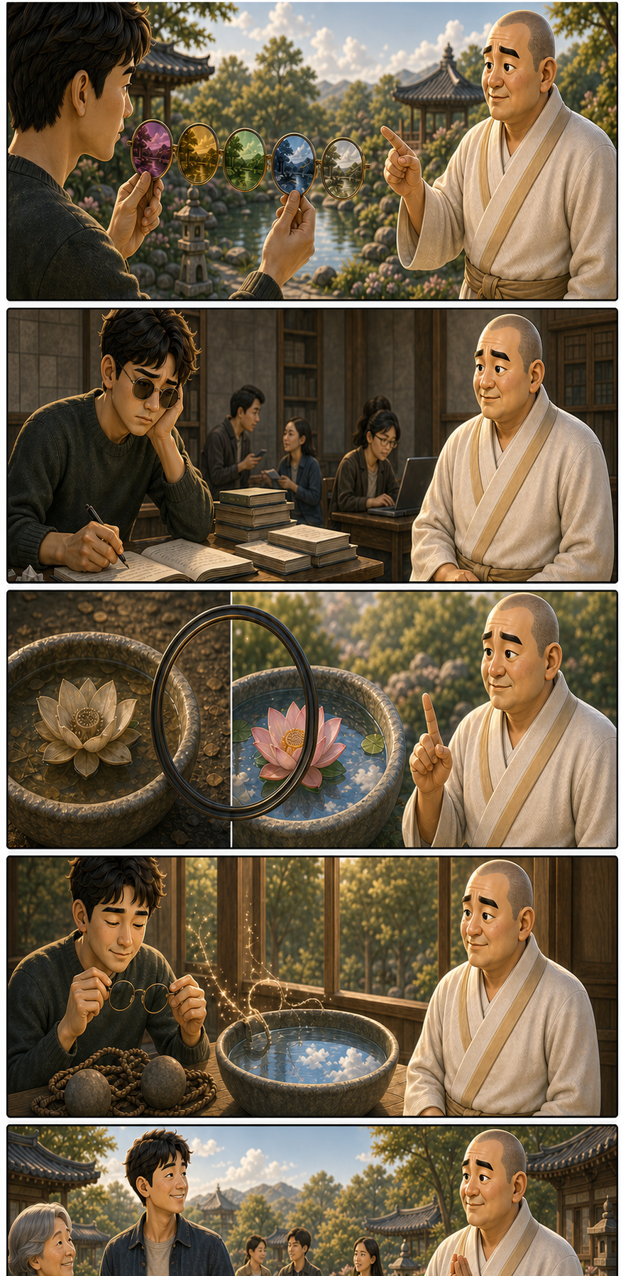 마음이 없으면 더럽힐 것도 깨끗할 것도 없습니다 카툰