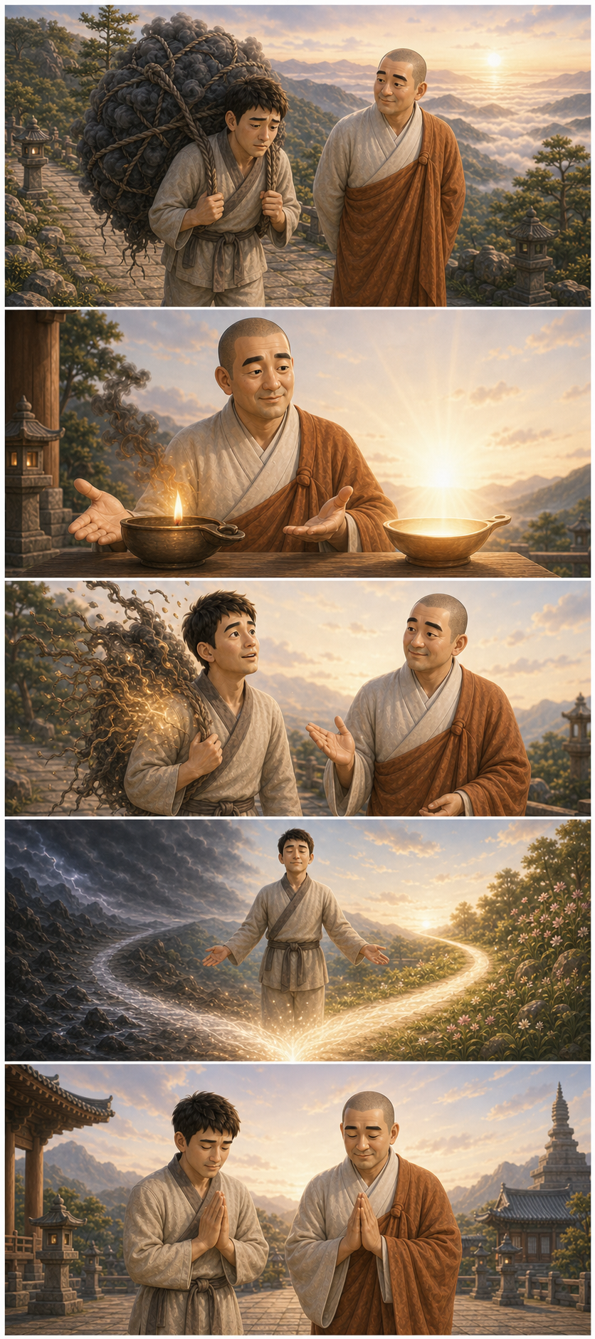 무여의열반은 남김 없는 해탈을 가리킵니다 카툰