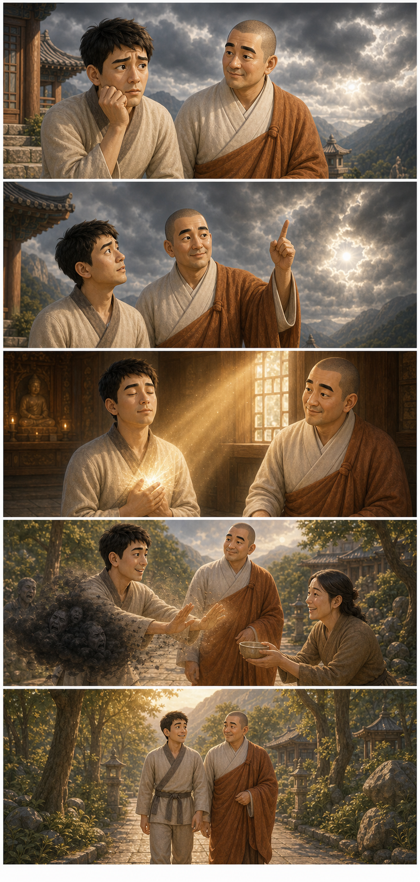 불성은 새로 얻는 것이 아니라 본래 빛을 드러내는 일입니다 카툰