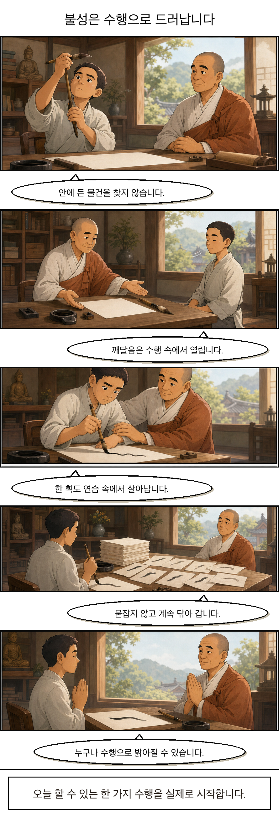 Buddhova povaha je odhalena praxí komiks
