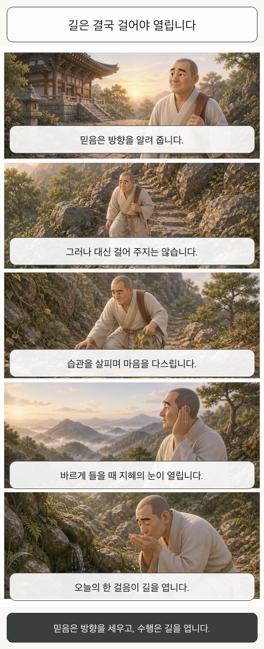 길은 결국 걸어야 열립니다 카툰