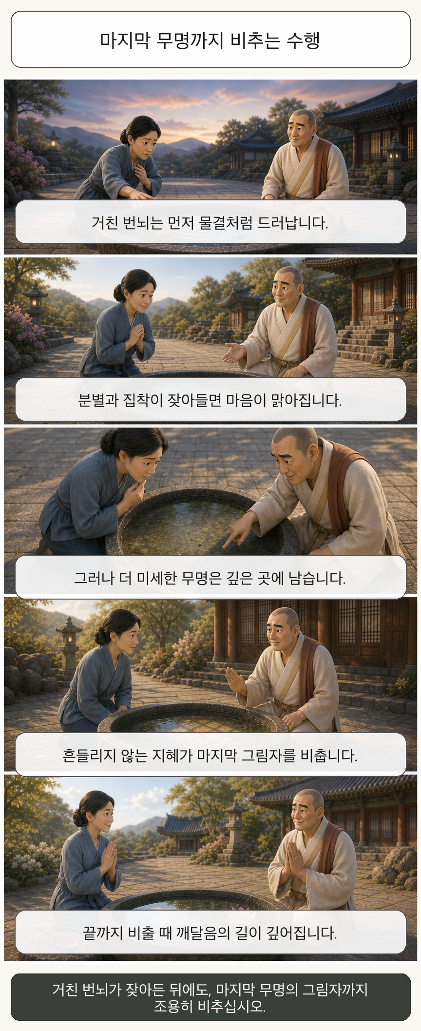 마지막 무명까지 비추는 수행 카툰