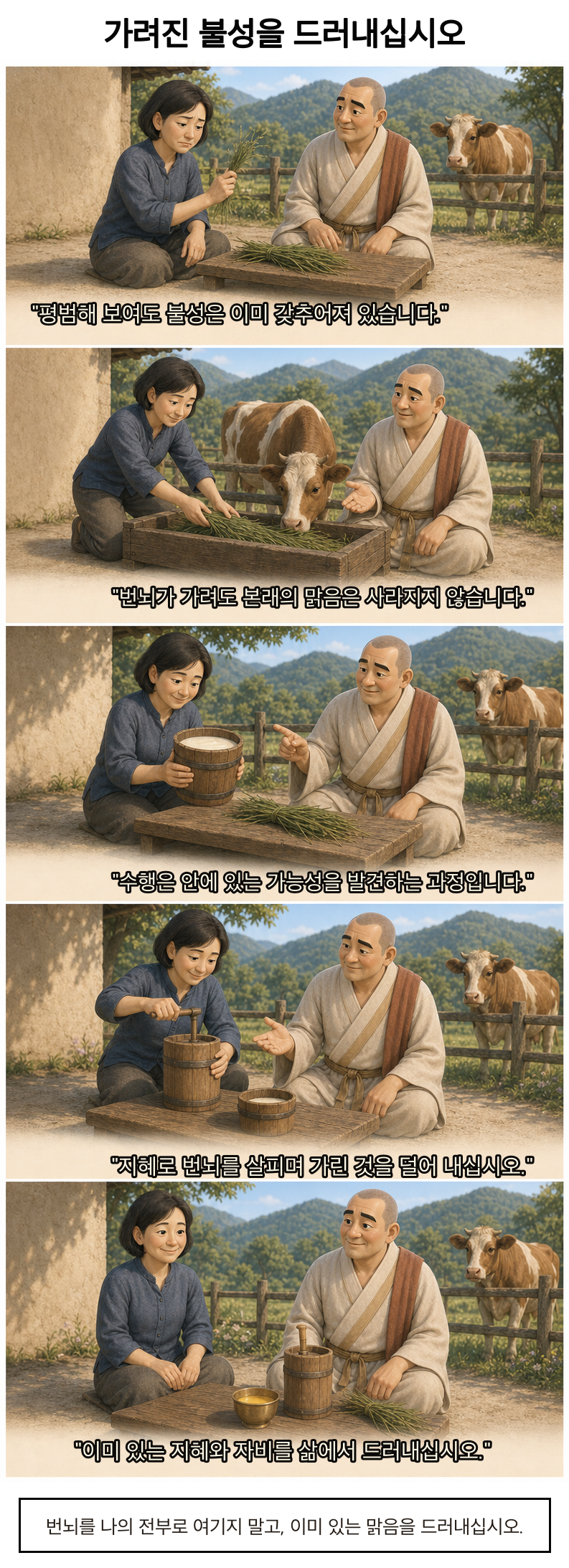 가려진 불성을 드러내십시오 카툰
