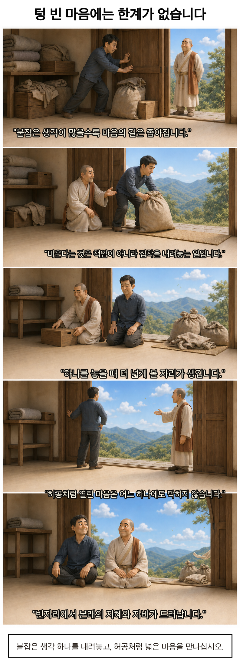 텅 빈 마음에는 한계가 없습니다 카툰