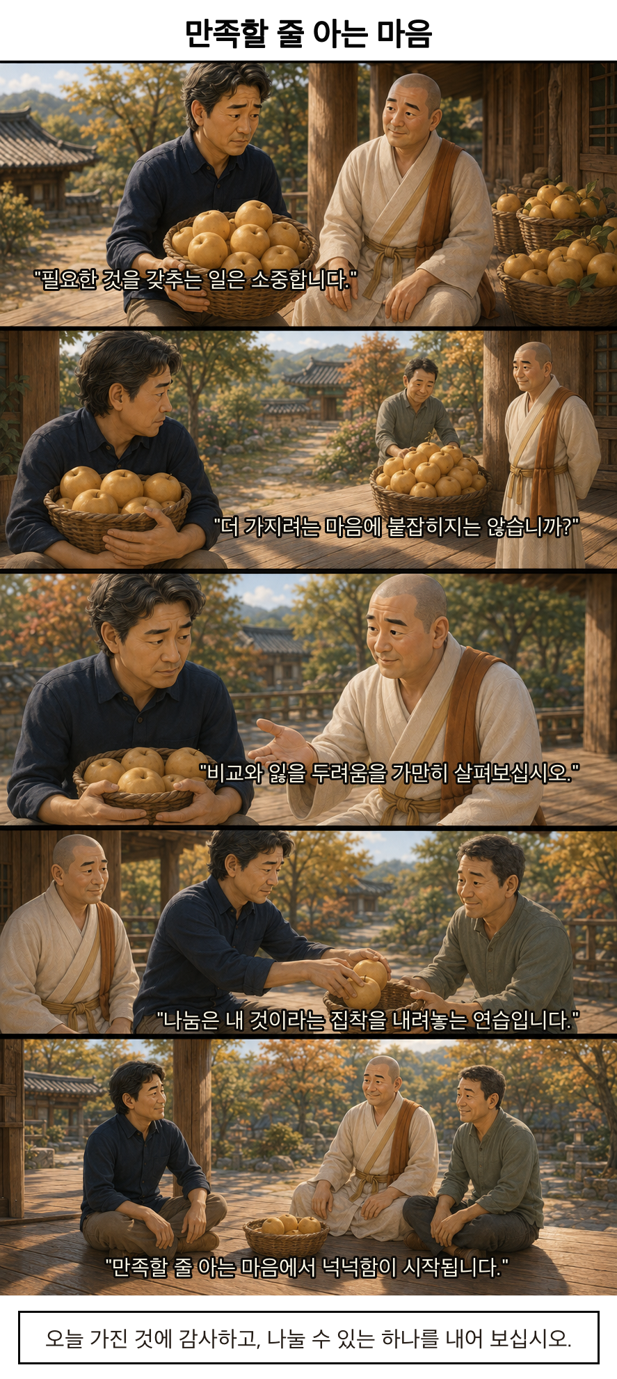 만족할 줄 아는 마음 카툰