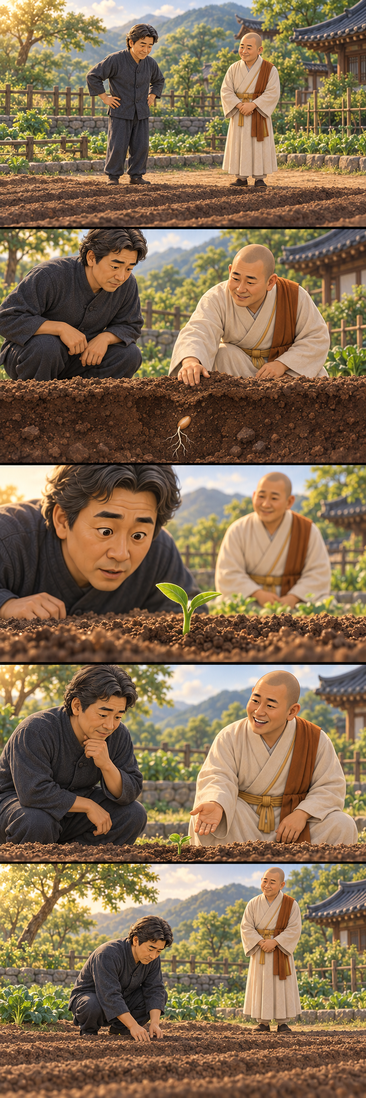 생각의 고요함을 넘어, 무명의 뿌리까지 카툰