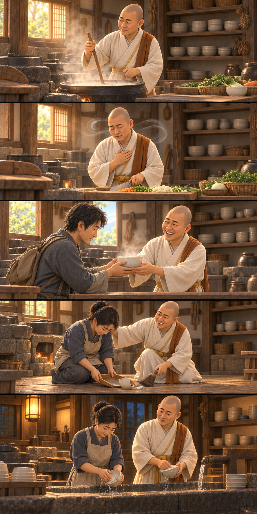 하루 일과, 지혜롭고 자비로운 삶의 시작 카툰